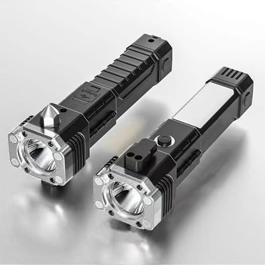 Multi-Functional 1KM LED Emergency Flashlight & Power Bank – Type-C Fast Charging, Long Range Torch