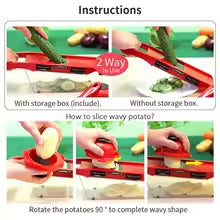 10 in 1 Mandoline Vegetable Slicer Cutter Stainless Steel Kitchen Tool