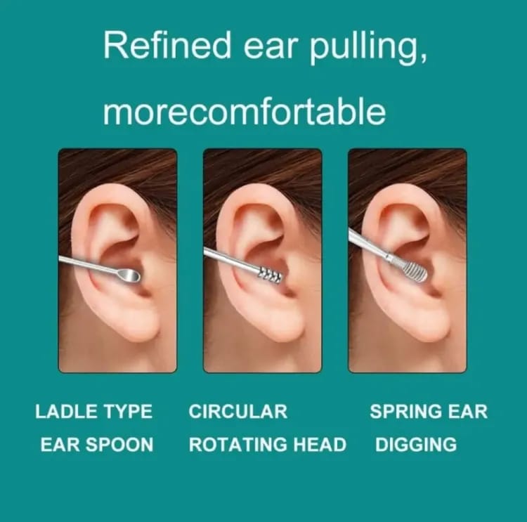 6-Pcs Safe Ear Wax Cleaning Kit with Reusable Ear Pick Tools