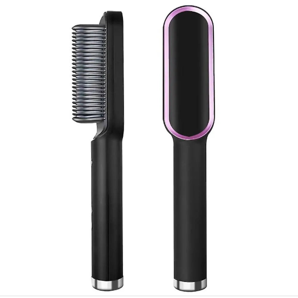 Professional Electric FH909 Hair Brush Straightener | Fast Heating Anti-Frizz Ceramic Brush