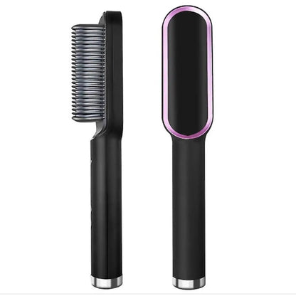Professional Electric FH909 Hair Brush Straightener | Fast Heating Anti-Frizz Ceramic Brush
