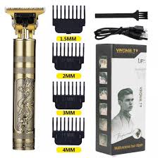 Vintage T9 Metal Body Trimmer USB Rechargeable Professional Hair Clipper